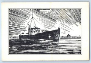 1940 Maine ME Postcard Sunbeam III 72 Gross Tones Succession Vessels Unposted