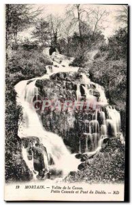 Old Postcard Mortain valley of the cance Small waterfall and bridge Devil