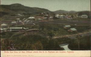 Panama Canal Zone Bas Obispo Birdseye View c1910 Postcard