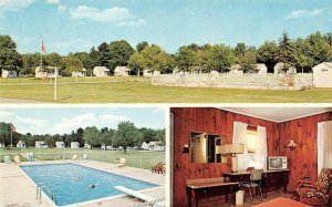 SACO, Maine ME   VACATIONLAND MOTOR COURT~Bert Dube  ROADSIDE Pool~Room Postcard