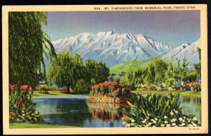 Utah PROVO Mt. Timpanogos from Memorial Park pm1943 - Linen