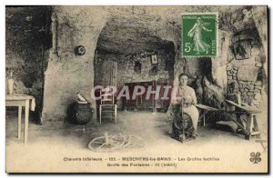 Old Postcard Cave Caves Meschers les Bains inhabited caves Cave fountains