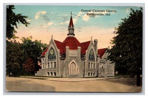 Vintage 1919 Postcard Central Christian Church, Connersville, Indiana