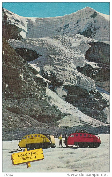 Snowmobiles, Columbia Icefield, Canadian Rockies, Mount Andromeda, Alberta, C...