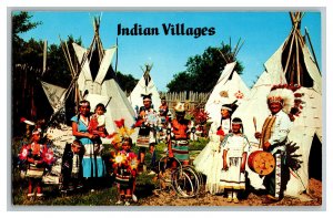 Indian Villages Mesquakie Indians Tampa Iowa Vintage Standard View Postcard 