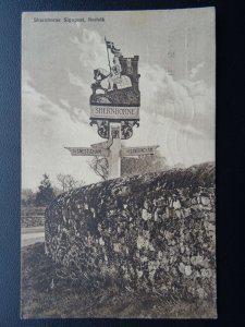 Norfolk SHERBOURNE Signpost c1920's Postcard