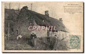 Old Postcard In Auvergne Vieille Chaumiere Mountaineer Folk Costume