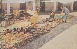 Pottery Market Mexico Old Kodak Postcard