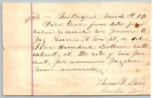 1890   New Bedford  Massachusetts  Mortgage  Thomas Davis  Receipt  8 x 4