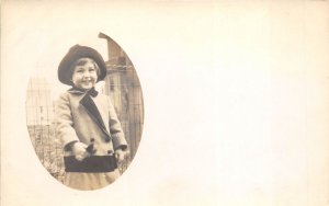 1916 RPPC Real Photo Postcard Donald Terry Bennett Boy Coat & Hat