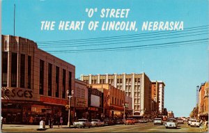 Lincoln Nebraska 0 Street Kresge's Odinson's Guarntee Clothing Postcard H1