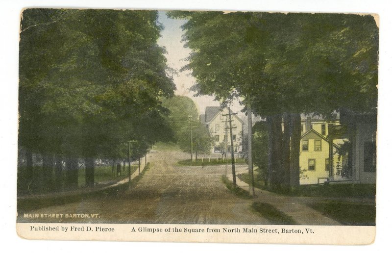 VT - Barton. The Square from North Main Street  circa 1912