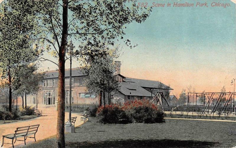 CHICAGO, IL  Illinois     HAMILTON PARK  Children's Playground    1912 Postcard