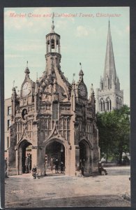 Sussex Postcard - Market Cross and Cathedral Tower, Chichester  T2926