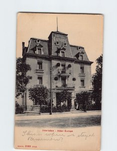 Postcard Hôtel Europe Interlaken Switzerland