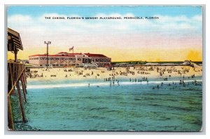 Postcard Casino Florida's Newest Playground Beach Pensacola Florida pc1992