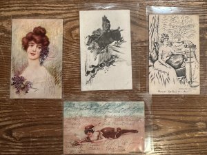 Lot of Antique Postcards Victorian Early 1900s Vintage Victorian Women