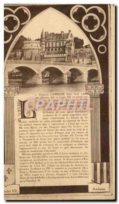 Old Postcard Amboise Chaieau d & # 39Amboise