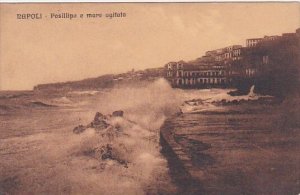 Italy Napoli Posillipo e mare agitato