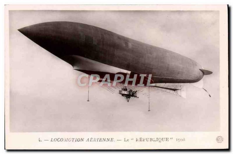 Old Postcard Aviation Zeppelin Airship the republic in 1908