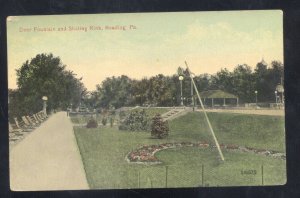 READING PENNSYLVANIA PA. DEER PARK SKATING RINK VINTAGE POSTCARD 1910