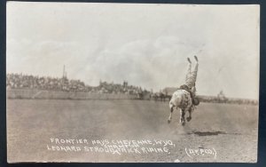 Mint Real Picture Postcard Cowboy Bryan Roach On Boxer Frontier Days WY