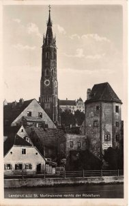 Lot200 germany landshut a j st martinskirche on right the rocklturm real photo