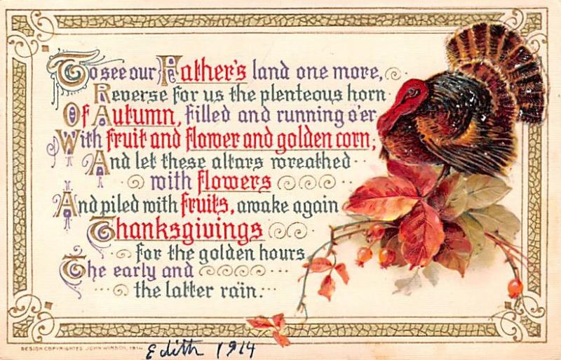 Thanksgiving  writing on front