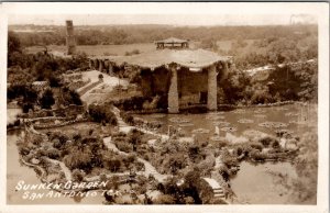 San Antonio Texas Sunken Gardens RPPC Postcard Z26