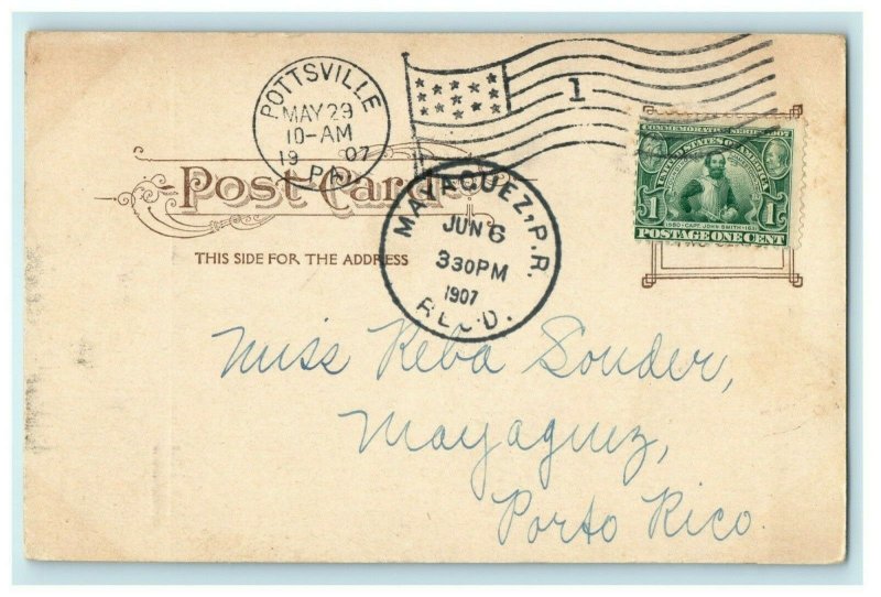 1907 Grand View Niagara Falls New York NY Jamestown Stamp Pottsville PA Postcard 
