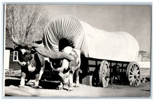 c1940's The Covered Ox Wagon Kearney Nebraska NE Antique RPPC Photo Postcard