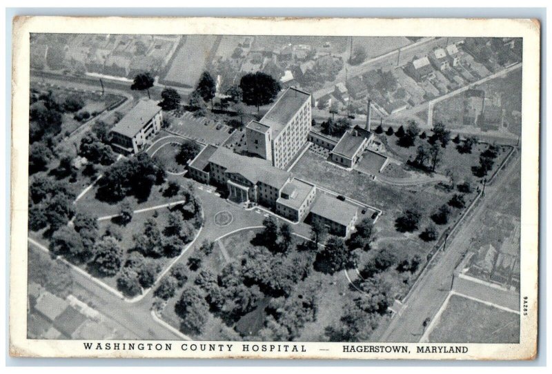 1941 Aerial View Of Washington County Hospital Hagerstown Maryland MD Postcard