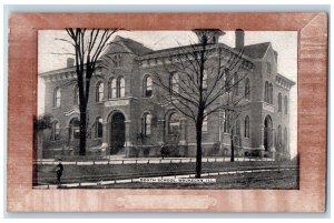 Waukegan Illinois IL Postcard South School Building Exterior View 1909 Antique