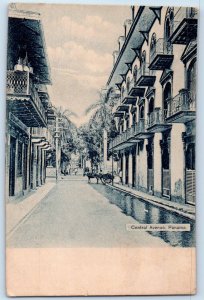 Panama Postcard Central Avenue Horse Carriage Building Balcony c1910