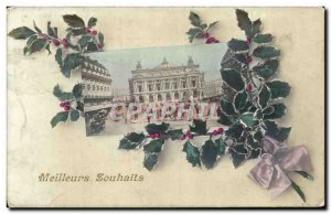 Old Postcard Best Wishes Paris Opera