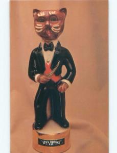 Pre-1980 postcard EZRA BROOKS CAT DECANTER not An Actual Decanter E5876