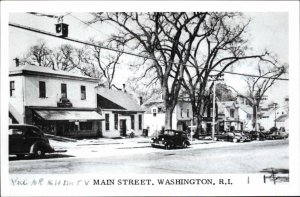 Washington RI Main St. c1940s Image - 1950s-60s Reaissue Real Photo Postcard