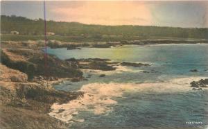 1920s Monterey California Shore Line Pebble Beach Golf Course Hand Colored 7339