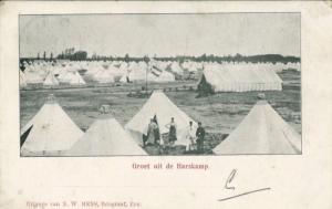 Netherlands Dutch Soldiers Army Camp Harskamp Tents Vintage 1900s Postcard E1