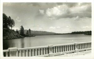 RPPC Postcard Scene from the Dam, Big Bear Lake CA San Bernardino Mts unposted