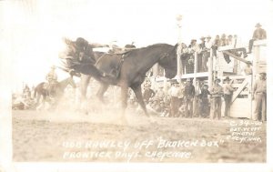 RPPC Bob Hawley Off Broken Box Horse Frontier Days Cheyenne, WY 1941 Postcard