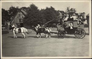 Carl Hagenbeck's Tierpark Amusement Park Mailcoach Hamburg RPPC c1910