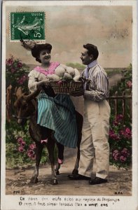 Romantic Couple Colored Vintage RPPC 09.72