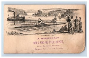 1880s J. Messenger's Milk & Butter Depot Comical Boating Scenes Lot Of 4 F162