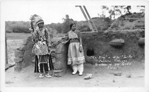 H26/ Garden of the Gods Colorado RPPC Postcard c30s Native Indian Pueblo