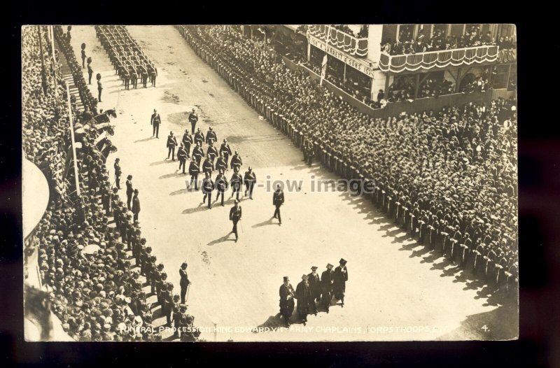 r4192 - Funeral Procession of Edward VII with Chaplains & Corps Troops, postcard