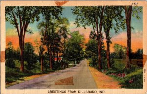 Scenic View, Greetings from Dillsboro IN Vintage Postcard L63