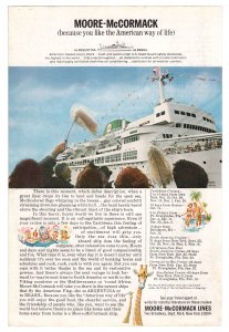 Moore-McCormack Cruise Lines - 1960's Vintage Ad - (SS Argentina, Brasil)