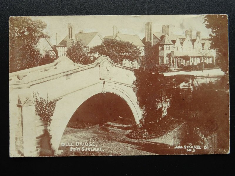 Merseyside Wirral PORT SUNLIGHT Bell Bridge c1905 RP Postcard by J.G. Davis