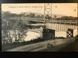 Vintage Postcard 1915-1930 Footbridge to Oxford Paper Company Rumford Maine